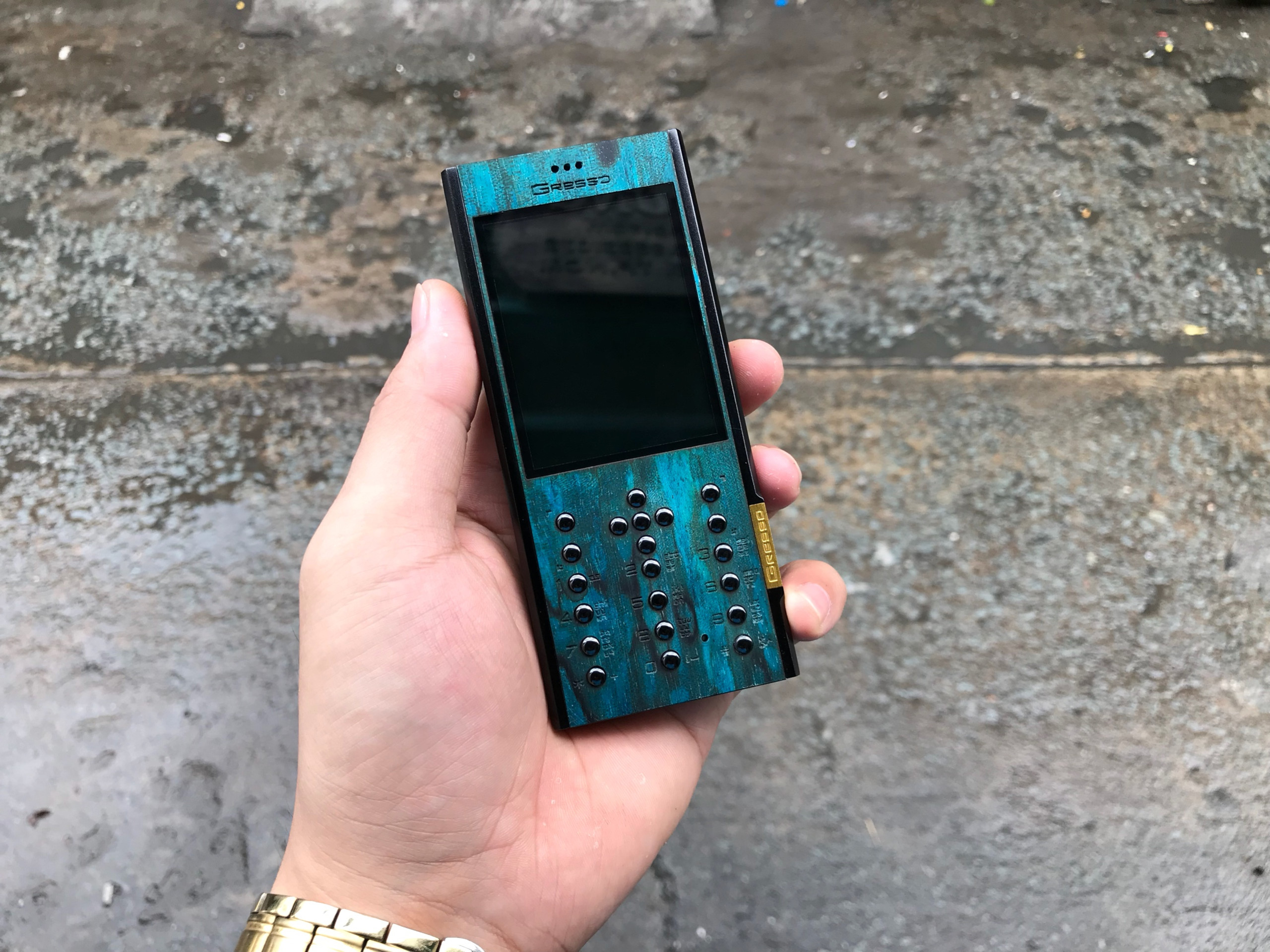 trên tay nokia 230 new độ vỏ gỗ gresso gỗ ngọc lục bảo
